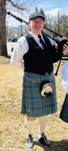 Bagpiper at veteran memorial