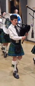 Piper marching indoors