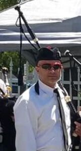 Close up of bagpiper
