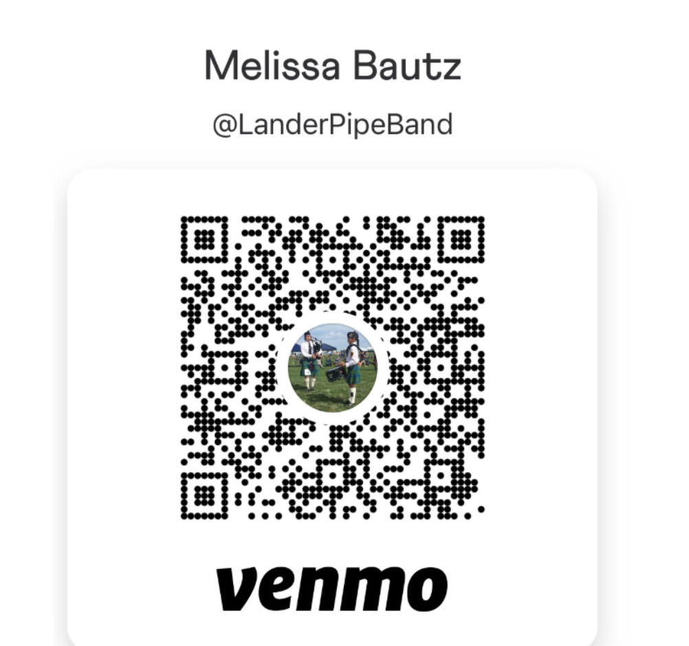QR Code for Lander Pipe Band's Venmo account